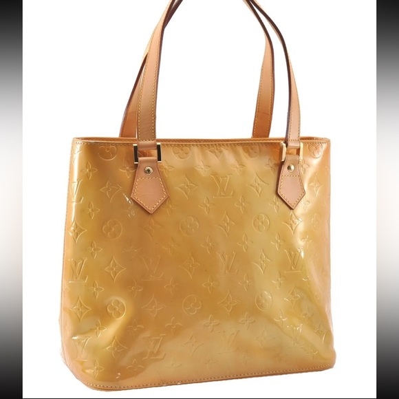 Authentic Louis Vuitton Vernis Houston Shoulder Hand Bag Yellow datecode LW0959 - Picture 1 of 17